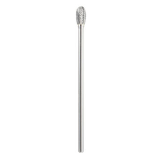 BURS-180 Solid Carbide Oval Shape 1/2 Dia x 7/8 x 1/4 Shank Double Cut SE Burr Bit for Die-Grinders