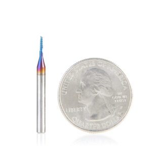 51394-K Solid Carbide CNC Spektra™ Extreme Tool Life Coated Spiral 'O' Flute, Plastic Cutting 1.1mm Dia x 4mm x 3mm Shank Up-Cut Router Bit