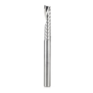 51407 Solid Carbide CNC Spiral 'O' Single Flute, Plastic Cutting 1/4 Dia x 1-1/4 x 1/4 Shank x 3 Inch Long Up-Cut Router Bit