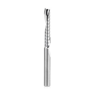 51413 Solid Carbide CNC Spiral 'O' Single Flute, Plastic Cutting 1/4 Dia x 1-1/2 x 1/4 Shank x 3 Inch Long Up-Cut Router Bit