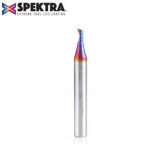 51416-K Solid Carbide CNC Spektra™ Extreme Tool Life Coated Spiral 'O' Flute, Plastic Cutting 1/8 Dia x 1/4 x 1/4 Shank Up-Cut Design Router Bit