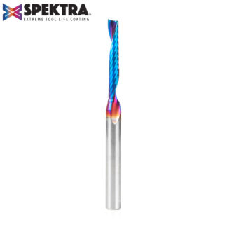 51418-K Solid Carbide CNC Spektra™ Extreme Tool Life Coated Spiral 'O' Single Flute, Plastic Cutting 3/16 Dia x 1-1/4 x 1/4 Shank x 3 Inch Long Up-Cut Router Bit