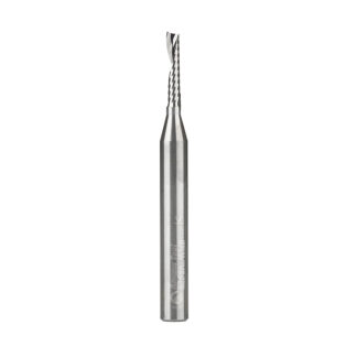 51445 Solid Carbide CNC Spiral 'O' Single Flute, Plastic Cutting 1/8 Dia x 5/8 x 1/4 Shank x 2-1/2 Inch Long Up-Cut Router Bit