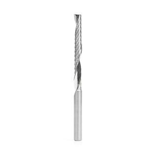 51646 Solid Carbide CNC Spiral 'O' Single Flute, Plastic Cutting 1/4 Dia x 2-1/4 x 1/4 Shank x 3-3/4 Inch Long Up-Cut Router Bit