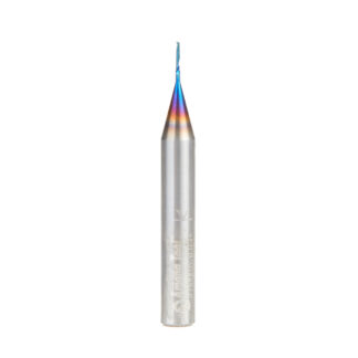 51649-K Solid Carbide CNC Spektra™ Extreme Tool Life Coated Spiral 'O' Single Flute, Plastic Cutting 1/32 Dia x 3/16 x 1/4 Shank x 2 Inch Long Up-Cut Router Bit
