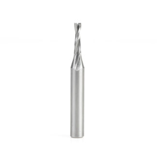 51762 Solid Carbide CNC Spiral Double 'O' Flute, Plastic Cutting 1/8 Dia x 1/2 x 1/4 Shank x 2 Inch Long Up-Cut Router Bit