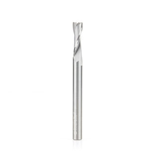 51766 Solid Carbide CNC Spiral Double 'O' Flute, Plastic Cutting 1/8 Dia x 3/4 x 1/4 Shank x 2-1/2 Inch Long Up-Cut Router Bit