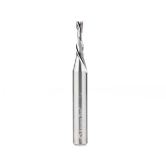 51782 Solid Carbide CNC Spiral Double 'O' Flute, Plastic Cutting 1/8 Dia x 1/2 x 1/4 Shank x 2 Inch Long Down-Cut Router Bit