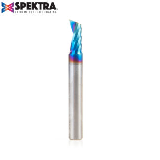 51810-K Solid Carbide CNC Spektra™ Extreme Tool Life Coated Spiral 'O' Flute, Plastic Cutting 1/4 Dia x 1/2 x 1/4 Inch Shank Up-Cut Router Bit