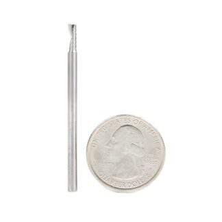 57314 Metric Solid Carbide CNC Spiral 'O' Single Flute, Plastic Cutting 3mm Dia x 8mm x 3mm Shank x 50mm Long Up-Cut Router Bit