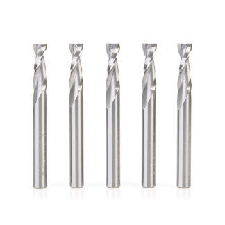46102-5 5 Pack Solid Carbide Spiral Plunge 1/4 Dia x 3/4 x 1/4 Inch Shank Up-Cut