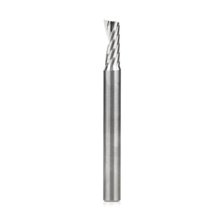 51401 Solid Carbide CNC Spiral 'O' Single Flute, Aluminum Cutting 1/4 Dia x 5/8 x 1/4 Shank x 2-1/2 Inch Long Up-Cut Router Bit