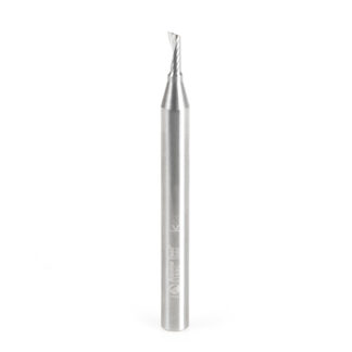 51490 Metric Solid Carbide CNC Spiral 'O' Single Flute, Aluminum Cutting 3mm Dia x 8mm x 6mm Shank x 63mm Long Up-Cut Router Bit