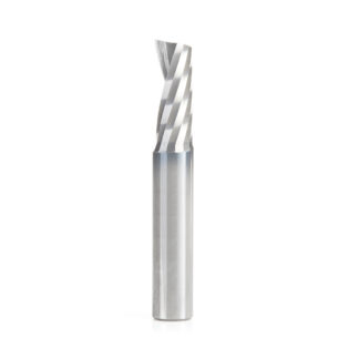 51844 Solid Carbide CNC Spiral 'O' Single Flute, Aluminum Cutting 3/8 Dia x 7/8 x 3/8 Shank x 2-1/2 Inch Long Up-Cut Router Bit