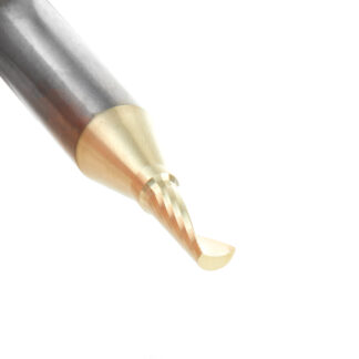 57346-Z Solid Carbide CNC Spiral 'O' Flute, Aluminum Cutting for Improved Surface Finish 1/8 Dia x 5/16 x 1/4 Shank Up-Cut ZrN Coated Router Bit