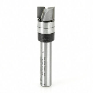 Carbide Tipped Flush Trim Plunge Template 3/8 Dia x 1/4 x 1/4 Inch Shank with 2 Upper Ball Bearings