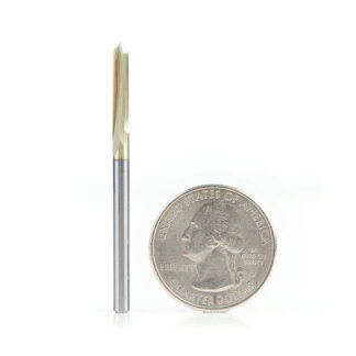 Zero-Point" 90 Degree V-Groove and Engraving 1/8 Dia x 1/16 x 1/8 Shank ZrN Coated Router Bit