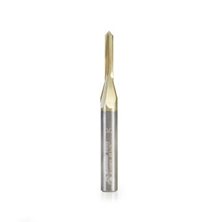 Zero-Point" 90 Degree V-Groove and Engraving 1/8 Dia x 1/16 x 1/4 Shank ZrN Coated Router Bit