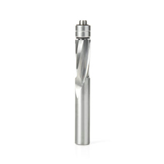 Solid Carbide UltraTrim Spiral 1/2 Dia x 1-1/4 x 1/2 Inch Shank with Double Lower Ball Bearing Up-Cut