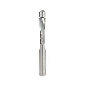 Solid Carbide UltraTrim Spiral 1/2 Dia x 2 Inch x 1/2 Shank with Double Lower Ball Bearing Down-Cut