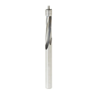 Solid Carbide Spiral  Plastic Flush Trim 1/4 Dia x 3/4 x 1/4 Shank x 3 Inch Long Double Ball Bearing