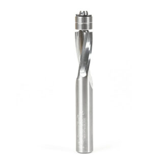Solid Carbide Spiral  Plastic Flush Trim 1/2 Dia x 1-1/8 x 1/2 Shank x 4 Inch Long Double Ball Bearing