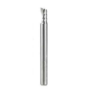 Solid Carbide CNC Spiral 'O' Single Flute, Plastic Cutting 3/16 Dia x 3/8 x 3/16 Shank x 2 Inch Long Up-Cut Router Bit