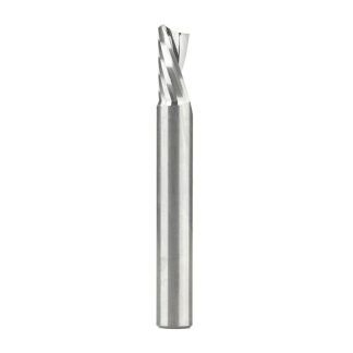 Solid Carbide CNC Spiral 'O' Single Flute, Plastic Cutting 3/8 Dia x 3/4 Inch x 3/8 Shank x 3 Inch Long Down-Cut Router Bit