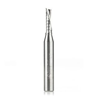 Solid Carbide CNC Spiral 'O' Single Flute, Plastic Cutting 5/32 Dia x 9/16 x 1/4 Shank x 2 Inch Long Down-Cut Router Bit