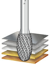 SE Burrs Solid Carbide Head Brazed into Steel Shank Oval Shape Double Cut Burr Bits