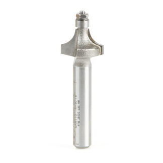 Carbide Tipped Miniature Corner Rounding 3/16 Radius x 9/16 Dia x 3/8 x 1/4 Inch Shank with Mini 3/16 Dia Lower Ball Bearing