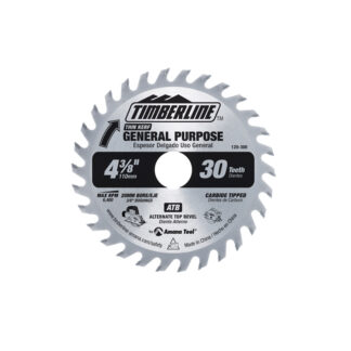 120-300 Carbide Tipped General Purpose Wood Cutting Trim 4-3/8 to 4-1/2 Inch Dia x 30T ATB  20 Deg  20mm Bore