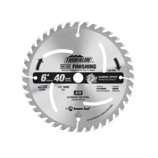 150-400 Carbide Tipped General Purpose Cutting Trim 6 Inch Dia x 40T ATB  20 Deg  1/2 Bore