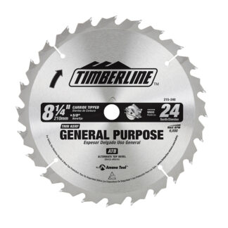 215-240 Carbide Tipped General Purpose 8-1/4 Inch Dia x 24T ATB  15 Deg  5/8 Bore with Diamond Knockout