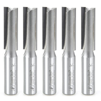 45422-5 5-Pack Carbide Tipped Straight Plunge 1/2 Dia x 1-1/2 x 1/2 Inch Shank