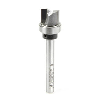 45484 Carbide Tipped Flush Trim Plunge Template 1/2 Dia x 3/8 x 1/4 Inch Shank with Oversized Upper Ball Bearing