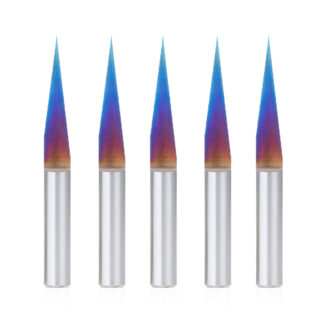 45611-K-5 5-Pack Solid Carbide 15 Degree Engraving 0.005 Tip Width x 1/4 Inch Shank Signmaking Spektra™ Extreme Tool Life Coated Router Bit