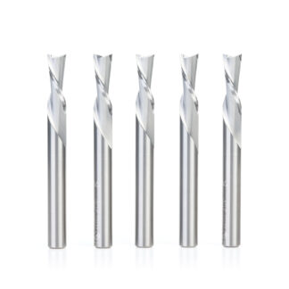 46202-5 5-Pack Solid Carbide Spiral Plunge 1/4 Dia x 3/4 x 1/4 Inch Shank Down-Cut