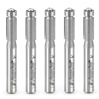 47090-5 5-Pack Carbide Tipped Flush Trim 1/4 Dia x 1/2 x 1/4 Inch Shank