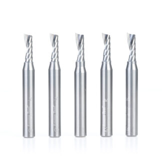 51408-5 5-Pack Solid Carbide CNC Spiral 'O' Flute, Aluminum Cutting 3/16 Dia x 1/2 x 1/4 Inch Shank Up-Cut