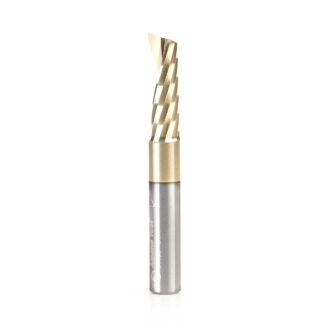 51498-Z Solid Carbide CNC Spiral 'O' Flute, Aluminum Cutting 8mm Dia x 25mm x 8mm Shank Up-Cut ZrN Coated Router Bit