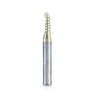 51878-Z Solid Carbide CNC Spiral 'O' Flute Ball Nose Up-Cut, Aluminum Cutting 3/32 R x 3/16 Dia x 1/2 x 1/4 Shank ZrN Coated Router Bit