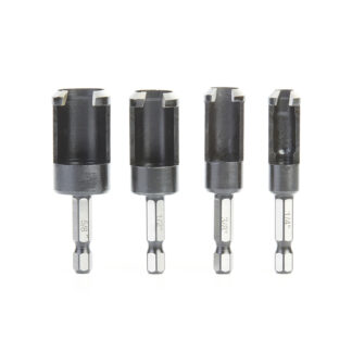 608-258 4 Piece Plug Cutter Set with 1/4 Inch Hex Shanks