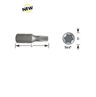 608-717 5 Piece Torx® Insert Bit Pack T20 Dia x 2 Inch Long