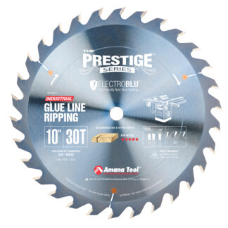 610301C Electro-Blu™ Carbide Tipped Prestige® Glue Line Ripping 10 inch Dia x 30T TCG, 22 Deg, 5/8 Bore