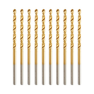616-109 10 Piece Titanium Coated Drill Bit Pack 3/32 Dia x 2-1/4 Inch Long