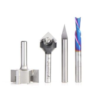 AMS-281 4-Pc General Purpose CNC Set 1/4" Shank