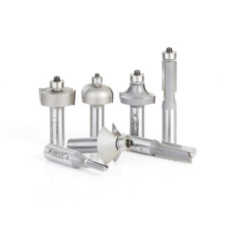 AMS-406 7-Piece Carbide Tipped 1/2 Inch Shank Basic Router Bit Set