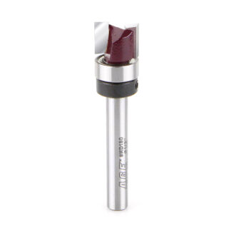 MD180 Carbide Tipped Flush Trim Plunge Template 1/2 Dia x 3/8 x 1/4 Inch Shank with Upper BB