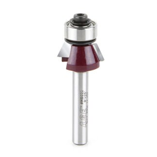 MD222 Carbide Tipped Bevel Laminate Trim 25 Deg x 23/23 Dia x 1/4 x 1/4 Inch Shank with Ball Bearing
